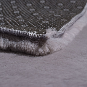AVA - Tapis doux à poils longs lavable en machine - Anthracite