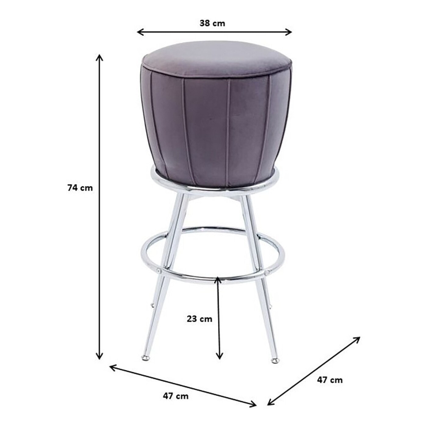 Tabouret de bar After Work velours gris Kare Design