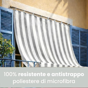 Intrecci Tenda da Sole Impermeabile per Verande e Balconi con Occhielli Righe Grigio