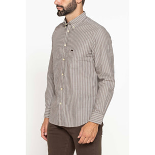CAMICIA FANTASIA TINTO FILO CON COLLO BUTTON-DOWN