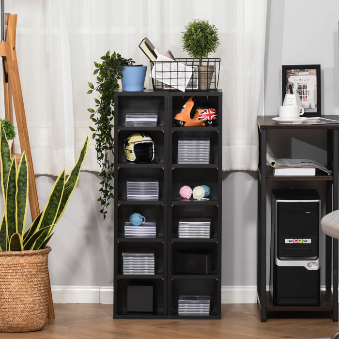 Lot de 2 étagères colonnes rangement max. 204 CD noir