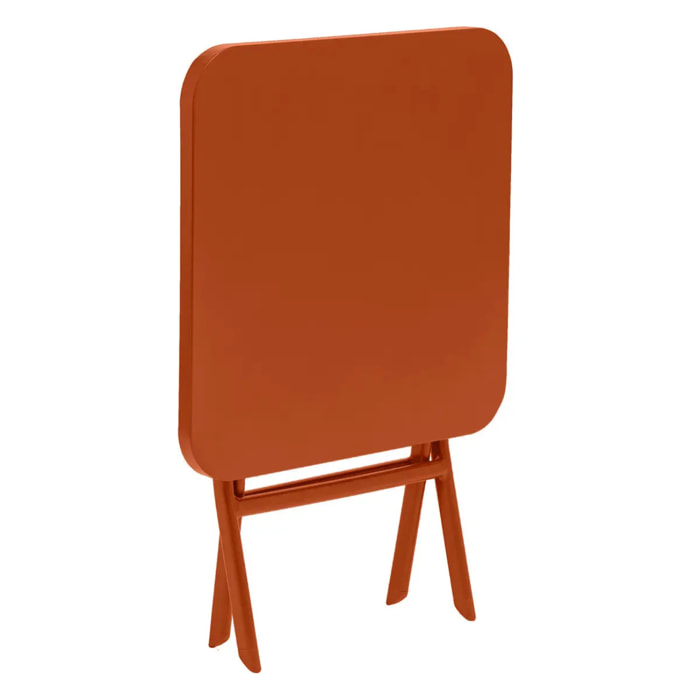 Table d'appoint de jardin carrée "Greensboro" ambre 40x40cm en acier traité époxy