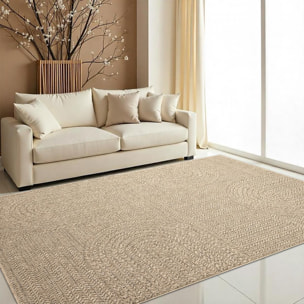 Tapis extérieur intérieur NOLIM aspect jute motif arc-en-ciel ton sur ton