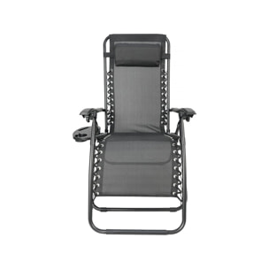 Lot de 2 Fauteuils de jardin inclinable zéro gravité "Sintra" - Noir