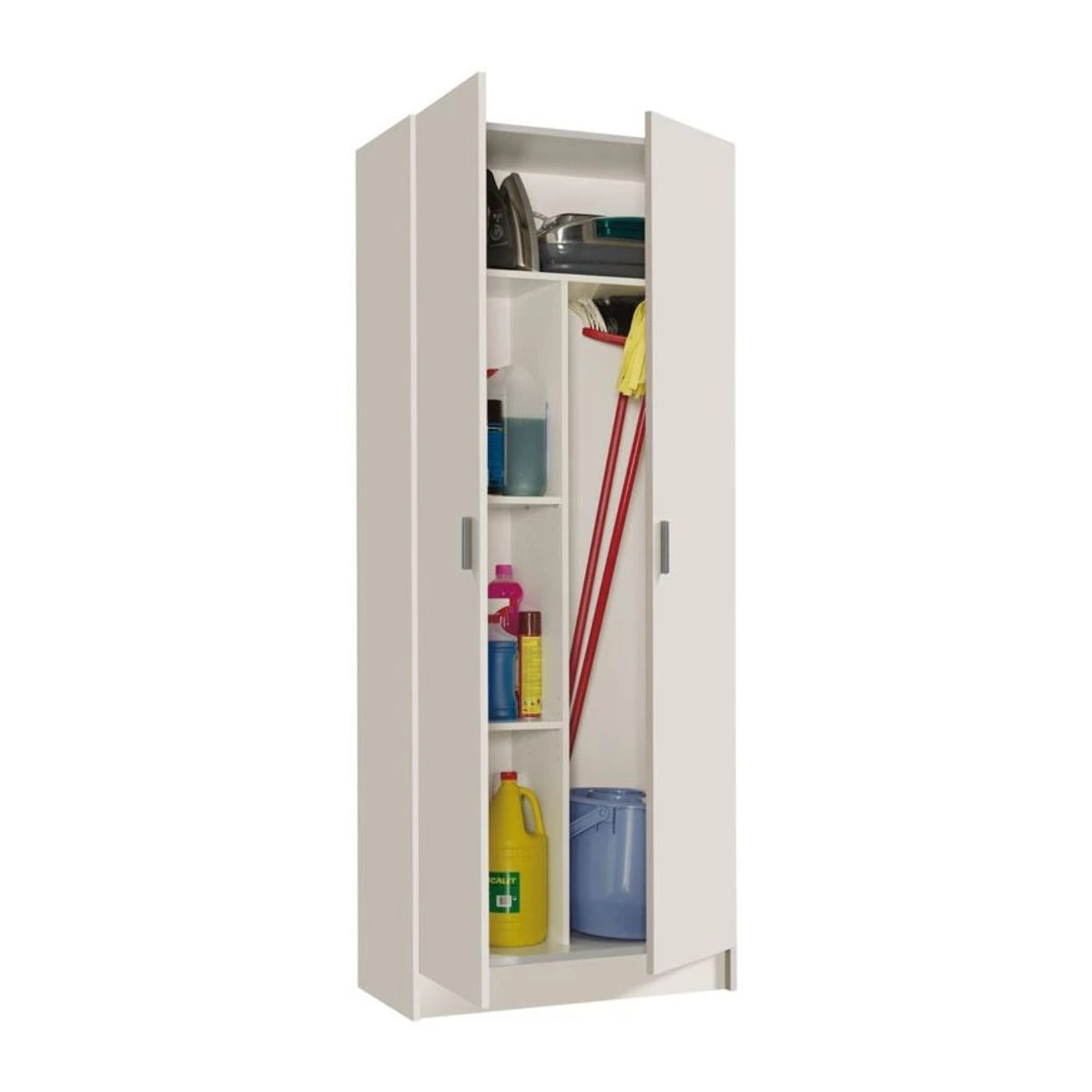 Armario de 2 puertas en blanco 73x180 cm Multiusos Blanco