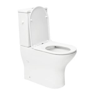Brevis cuvette WC à poser adaptée PMR sans bride en céramique (réservoir non fourni), blanc (SATBRE033RREXVPB)