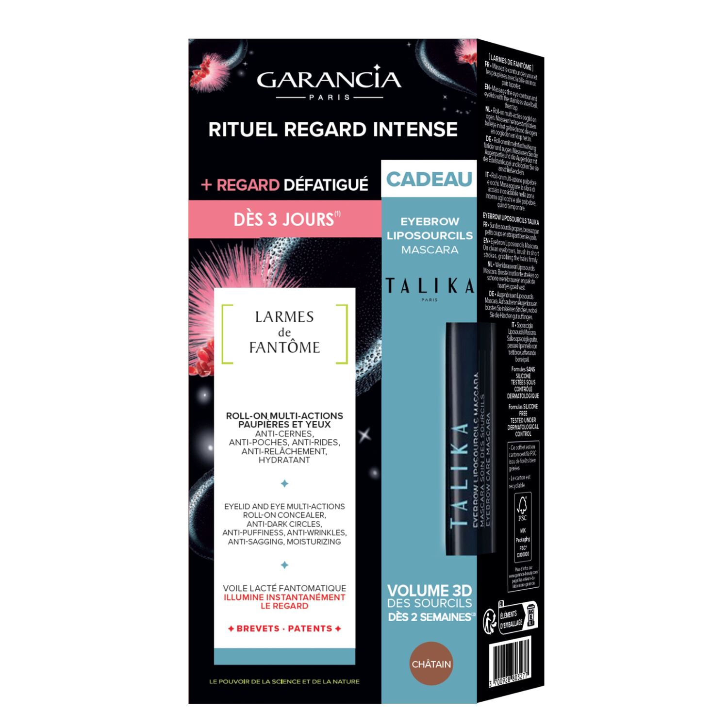 Larmes de fantôme - Coffret Roll-On 10ml + Mascara Liposourcils Châtain 5ml