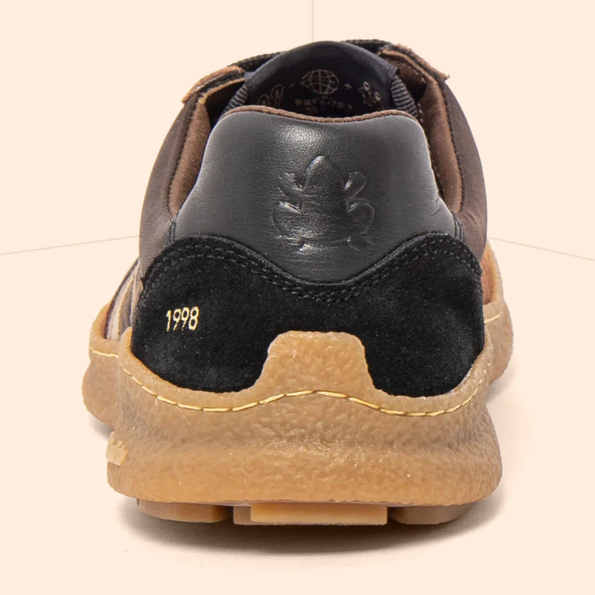Zapatos N5435A MULTI MATERIAL BROWN-BLACK/OROEL color Brown-black