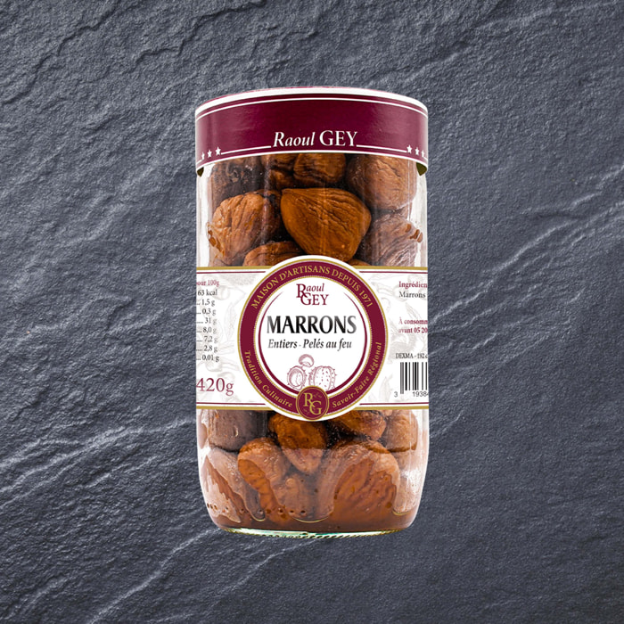 Marrons Entiers Pélés au feu - 420g - France