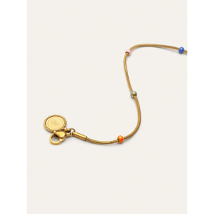 Collar Carla Enamel Acero Baño Oro