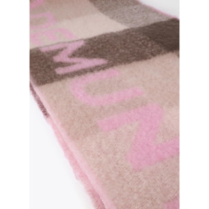 Sciarpa a Quadri con Grande Logo