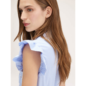 Motivi - Vestido camisero de sankt Gallen a rayas - Light - blue