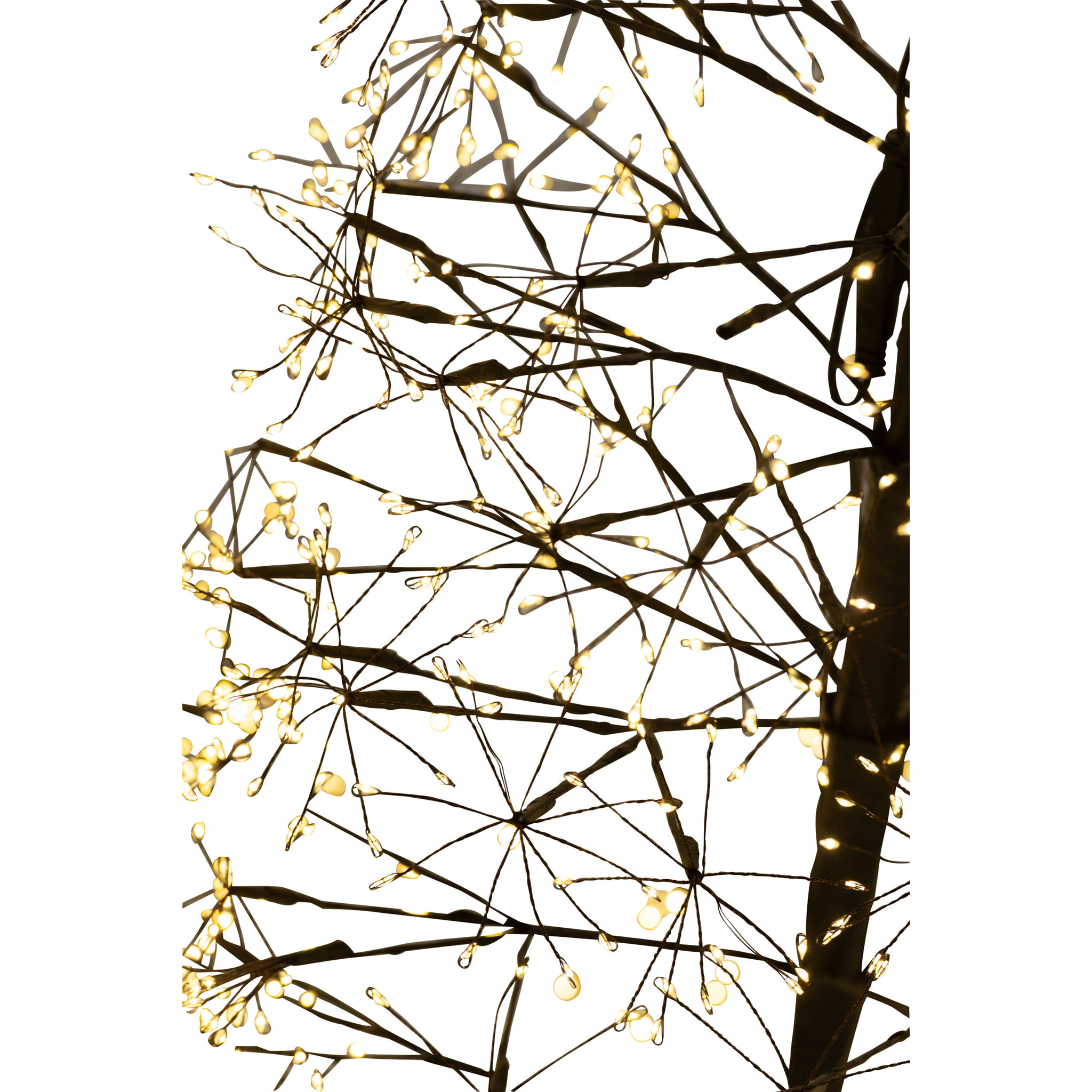 J-Line décoration Arbre - blanc chaud - acier - noir - large - LED