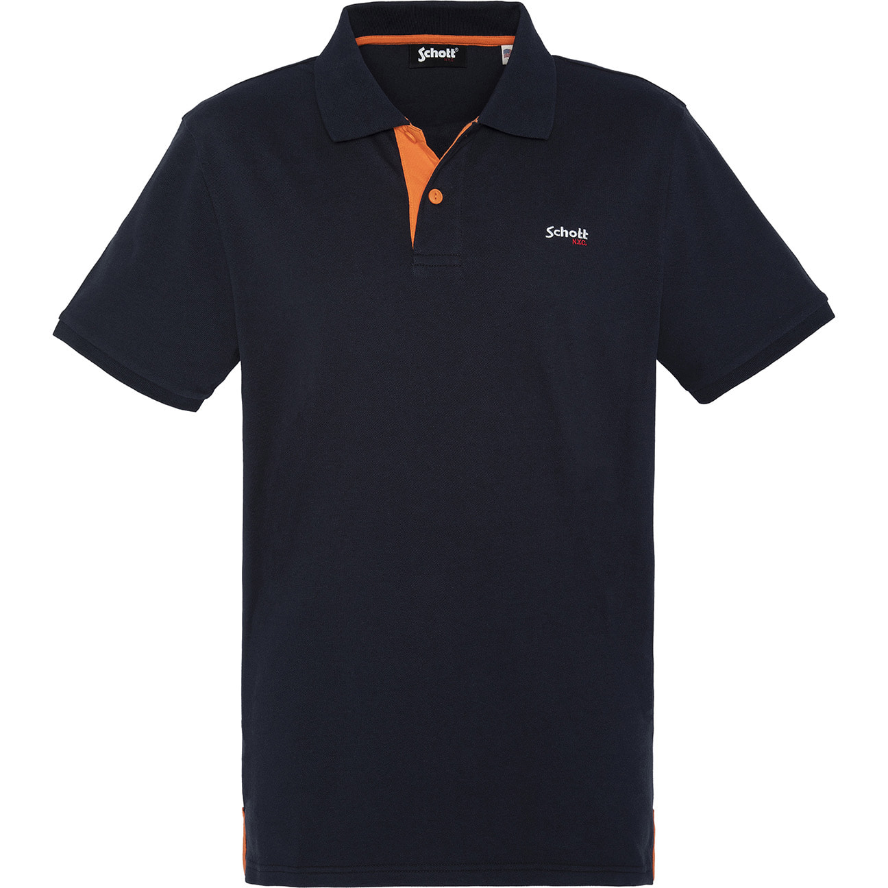 POLO SCHOTT NAVY/ORANGE