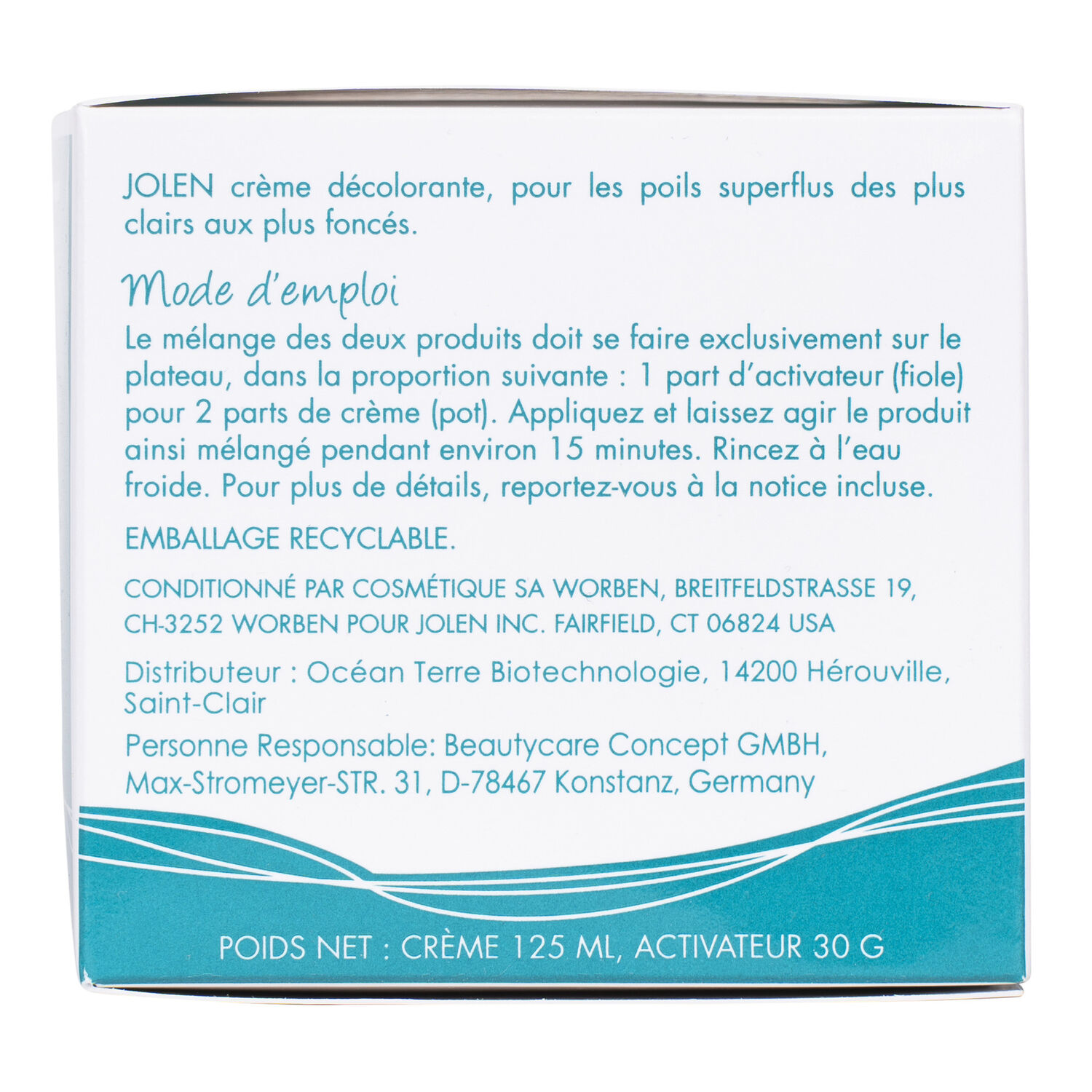 Crème Décolorante - Duvet et Poils Superflus 125ml