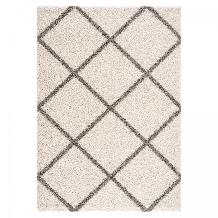 Tapis longs poils shaggy tissé motif scandinave DAMU
