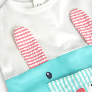 Pelele unisex recién nacido, algodón estampado, verde agua