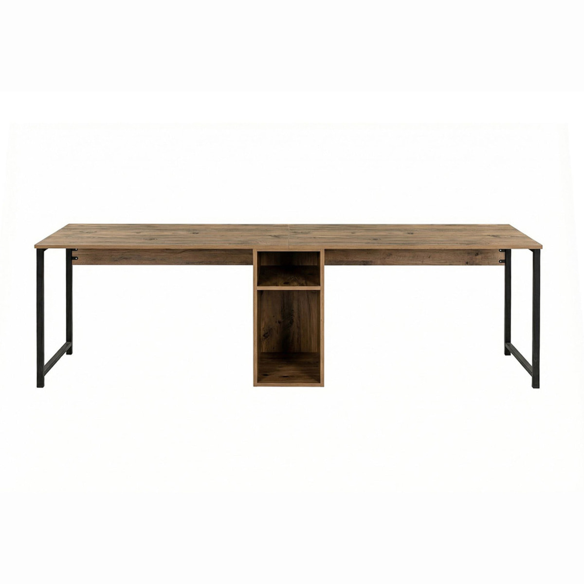 Bureau 2 places 240 cm avec rangements effet bois PONS