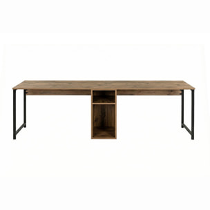 Bureau 2 places 240 cm avec rangements effet bois PONS