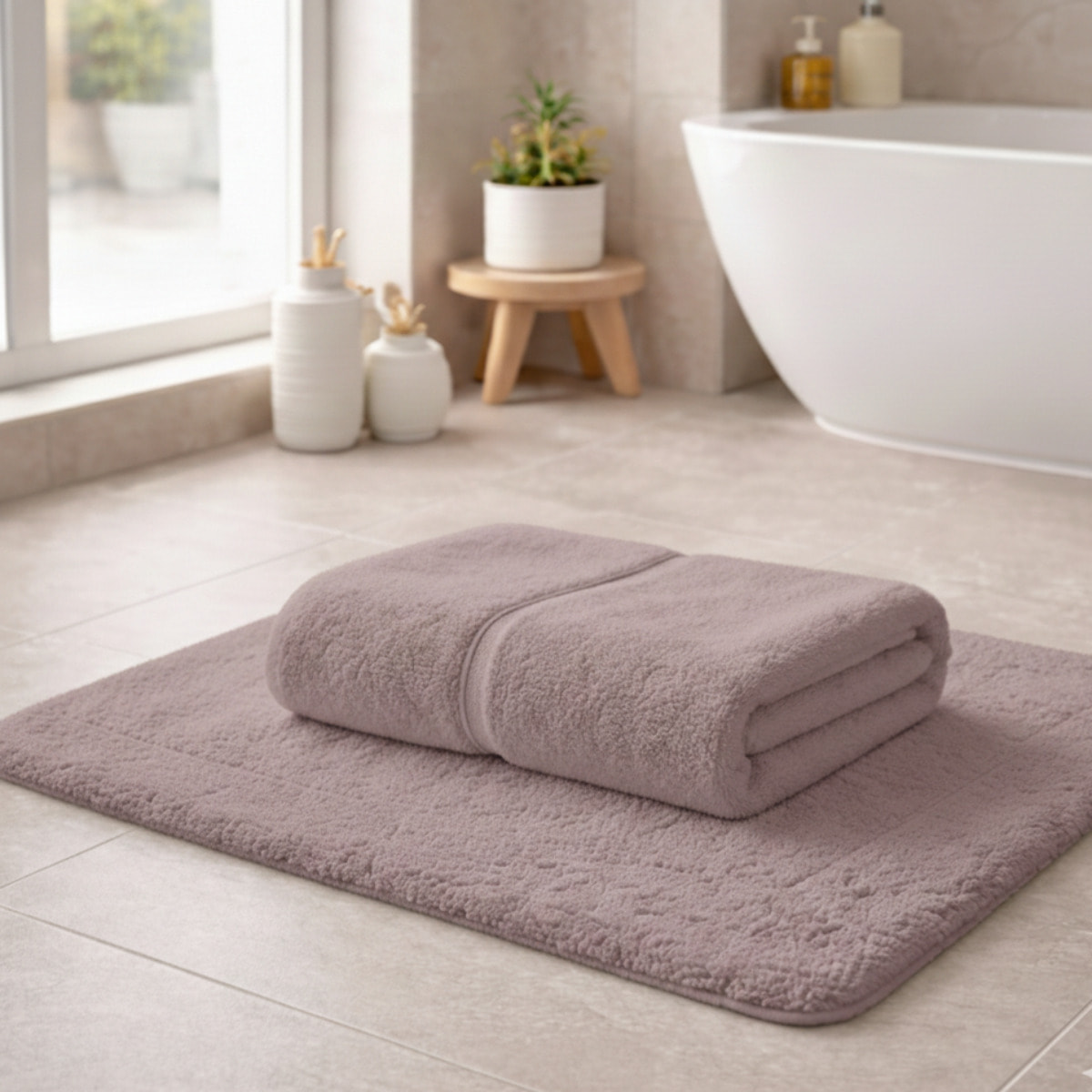 CASA MATTA Telo Bagno in Spugna di Puro Cotone 650 gr/mq_Lilla