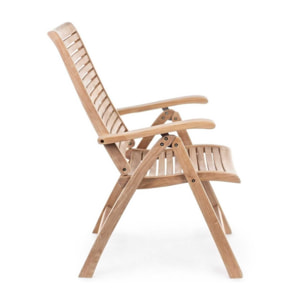 Poltrona reclinabile GALILEA in legno teak, pieghevole