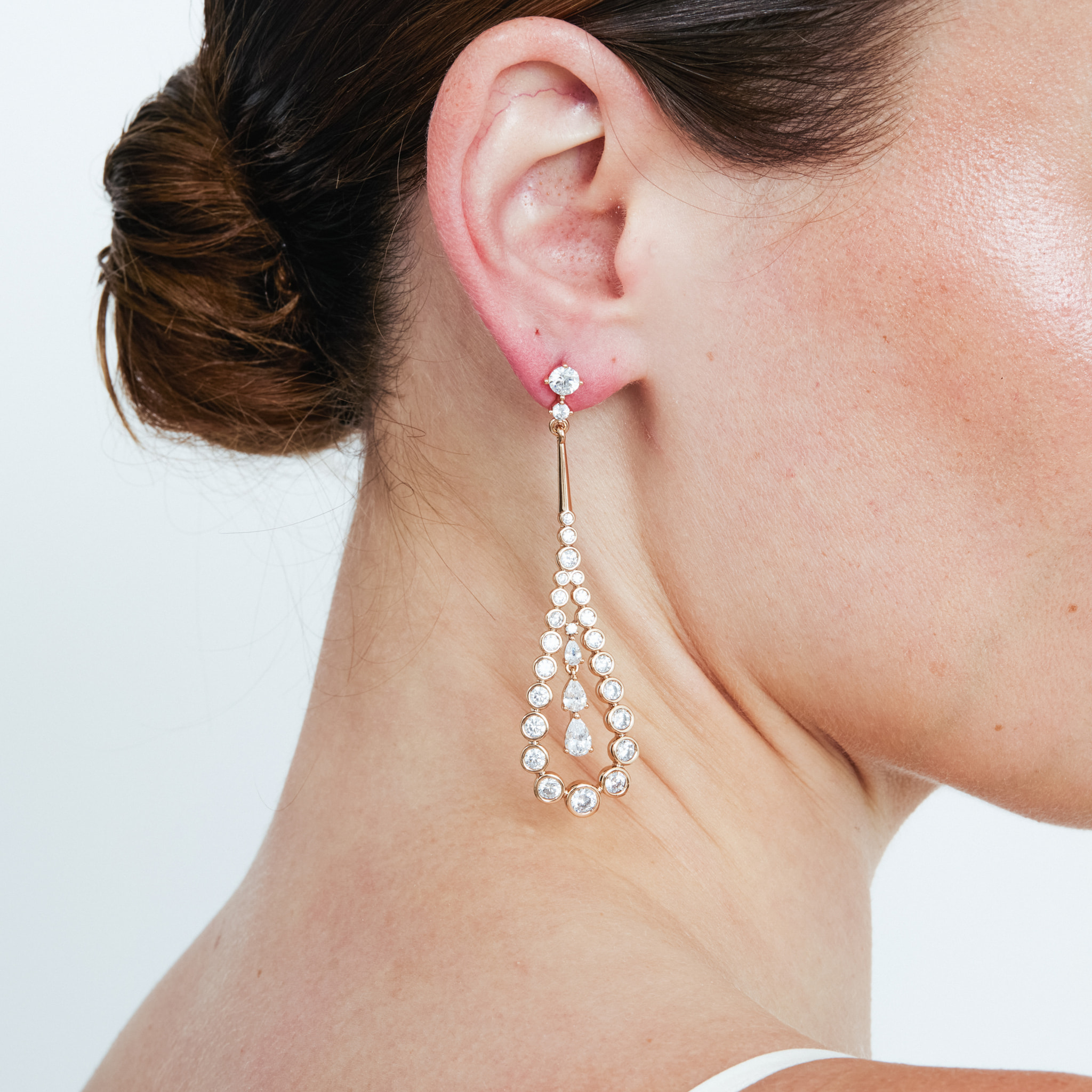 Pendientes Nyex acabado oro rosa 18k