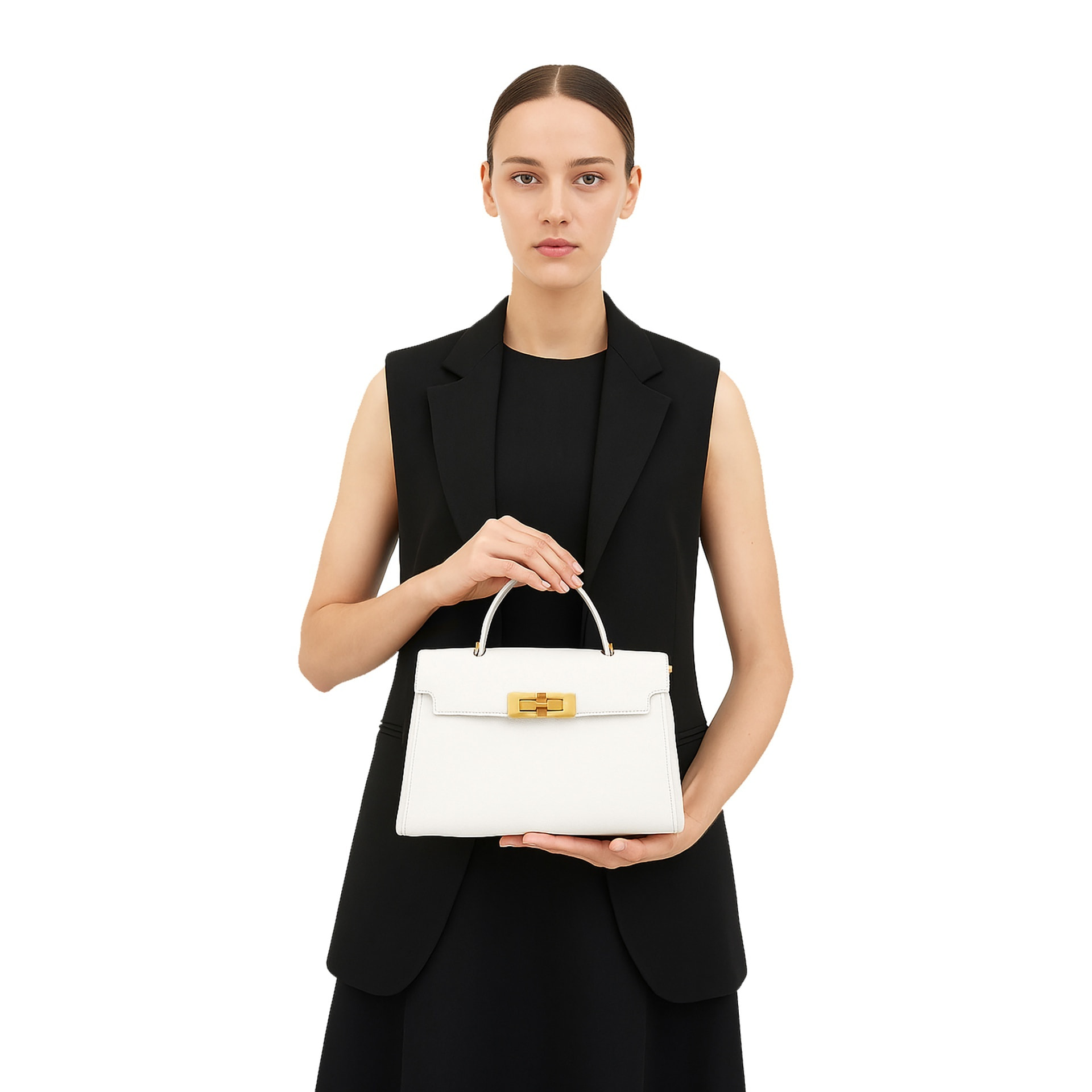 Borsa a mano da donna Made in Italy - Modello Embera Plus - 100% pelle - 28.0 x 17.0 x 9.0 cm