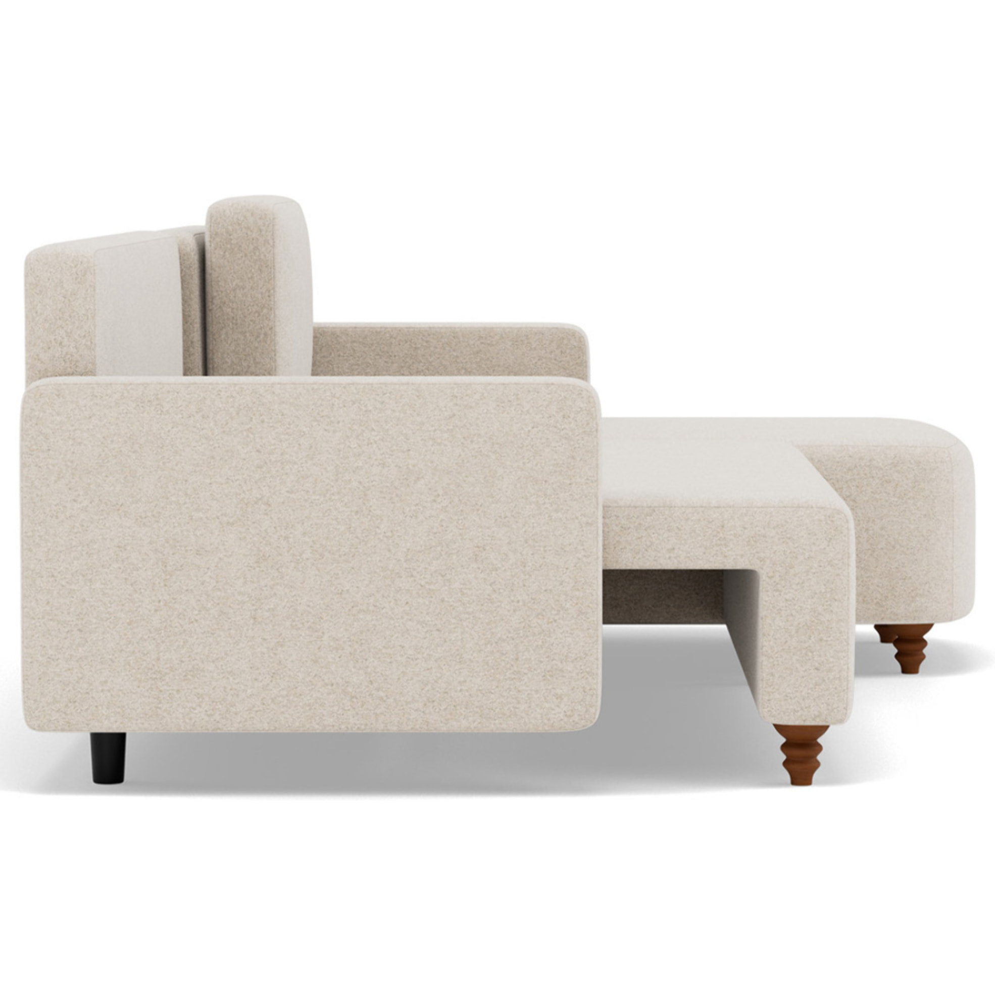 Calypso - canapé d'angle réversible 4 places convertible avec coffre en tissu - Beige