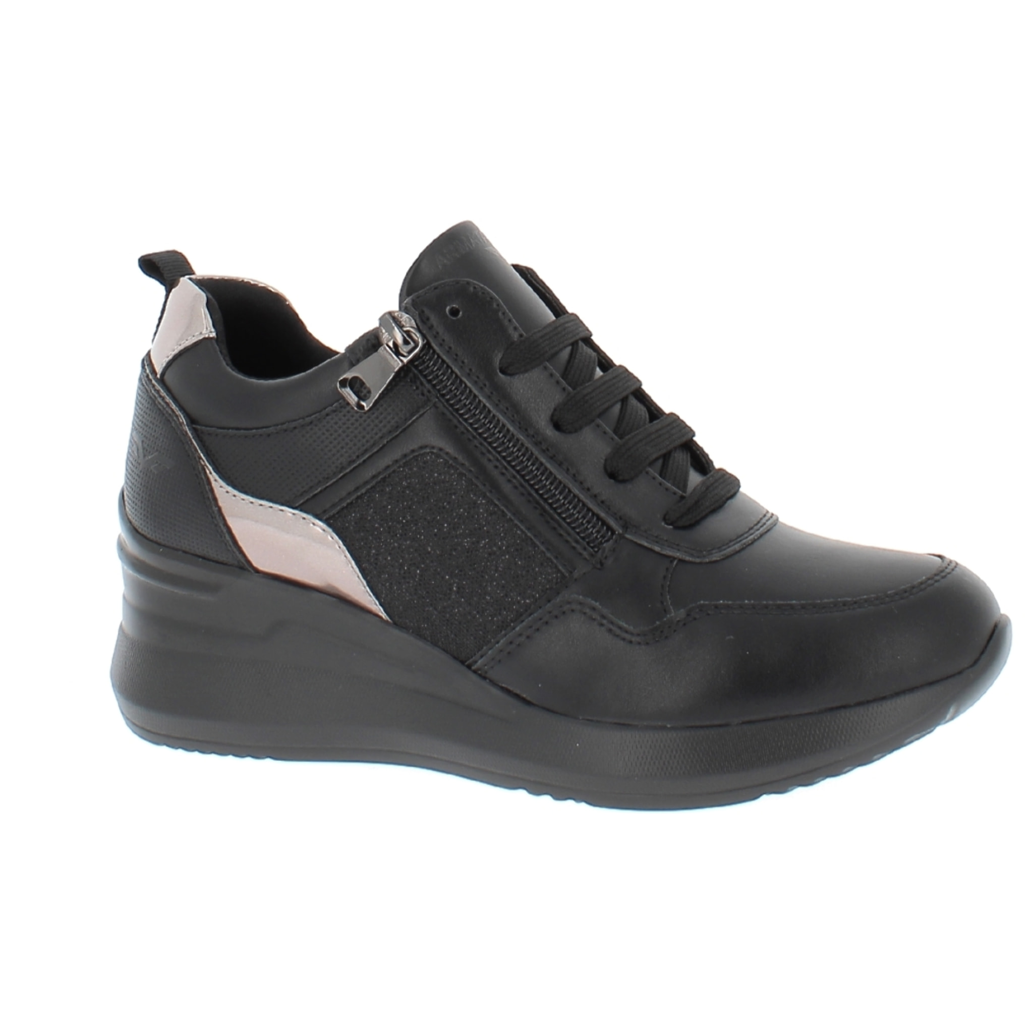 Armata di Mare Scarpe Donna Sneakers Casual con Zip Laterale Soletta in Memory Foam AMD W42H11 Black