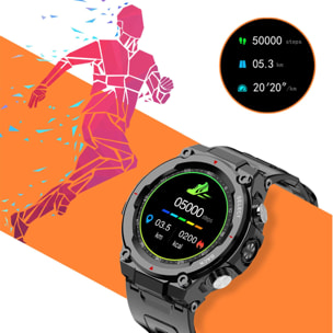 Smartwatch Q666K con batteria da 600mAh a lunga durata. Monitor cardiaco e della pressione sanguigna, sommergibile.