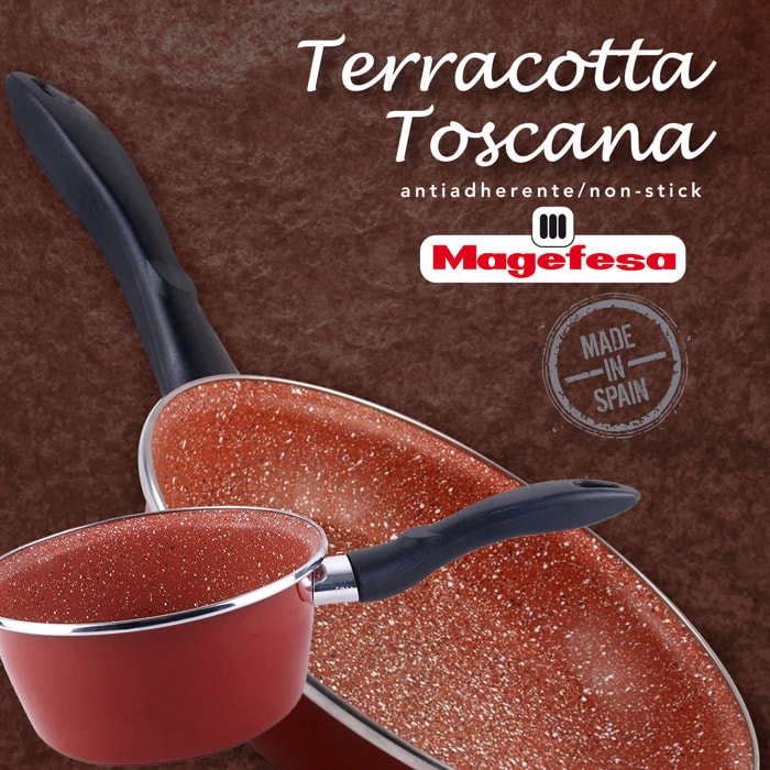 Magefesa colección Toscana sartén 18 en acero esmaltado vitrificado, apto inducción y lavavajillas