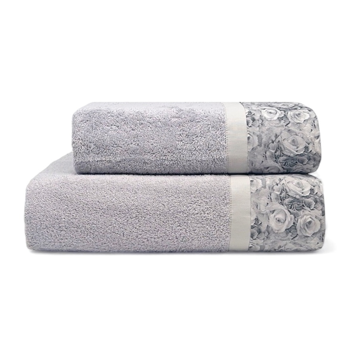 Set Spugna CLASSIC 2 Pezzi: Viso+Ospite - Grigio - 450 gr/m² - Puro Cotone