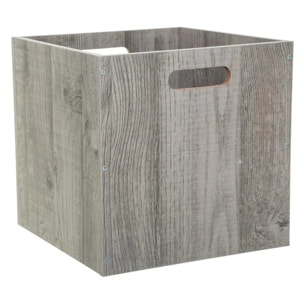 Panier 31x31cm "Mix N' Modul" effet chêne gris