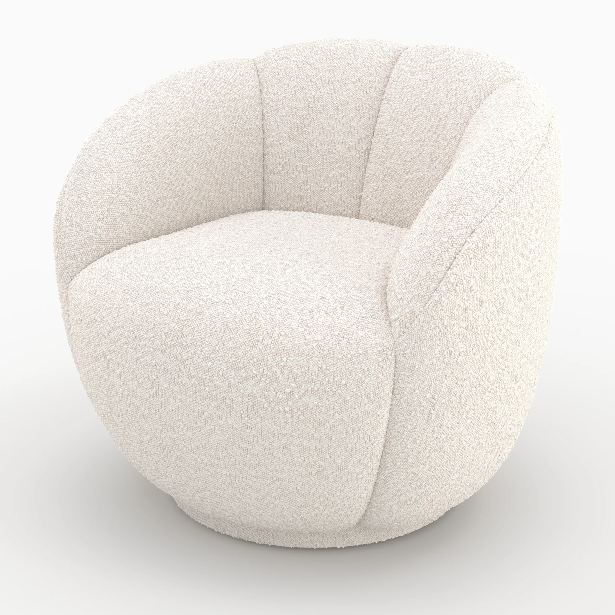 Fauteuil en tissu bouclé blanc - Ysé