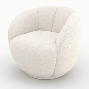 Fauteuil en tissu bouclé blanc - Ysé