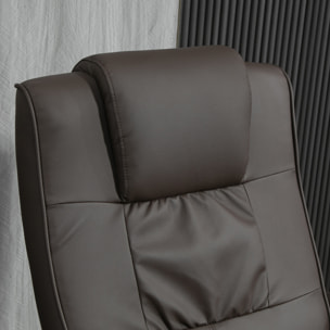 Sillón Relax Reclinable con Reposapiés Sillón de Masaje Eléctrico con 10 Puntos de Masaje Sillón Relax Giratorio con Mando a Distancia para Salón Oficina Marrón