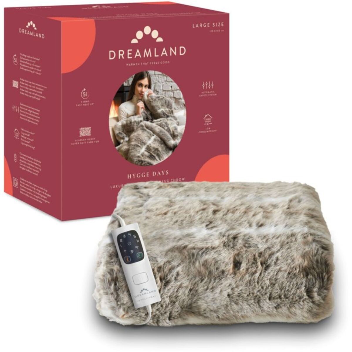 Couverture chauffante DREAMLAND HYGGE DAYS HUSKY D'ALASKA 6T 160X120