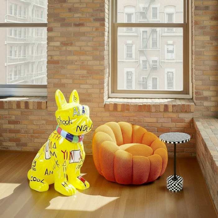 Déco chien jaune graffiti XL Kare Design