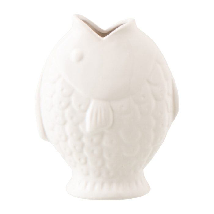 J-Line Vase Poisson Large - grès - blanc