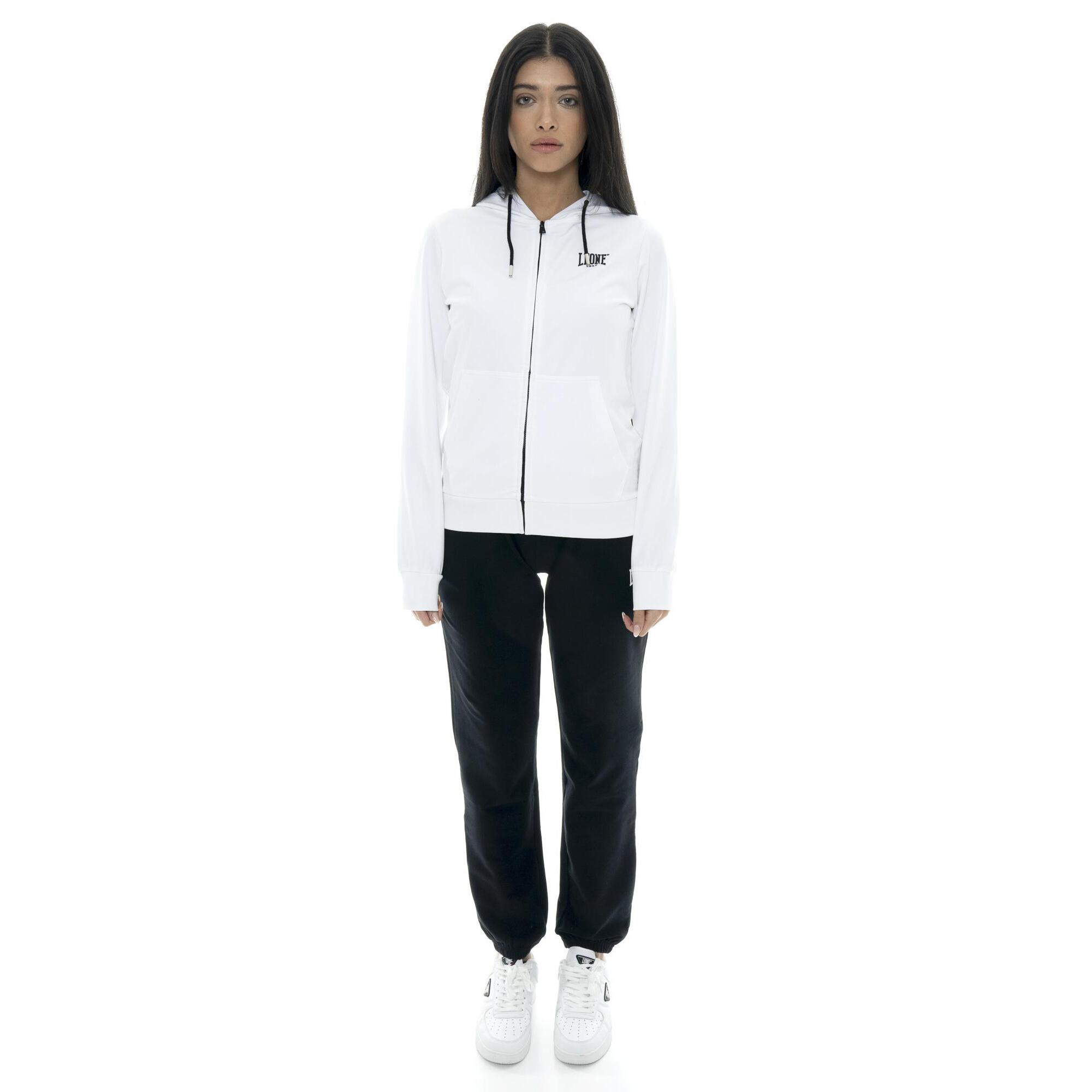 Tuta da donna in cotone non felpato con cappuccio e zip Leone Basic