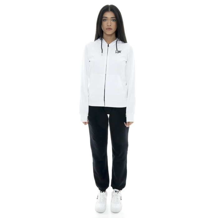 Tuta da donna in cotone non felpato con cappuccio e zip Leone Basic