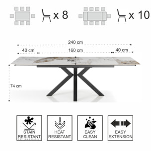 Tomasucci Table extensible TYCHI ONICE GREY