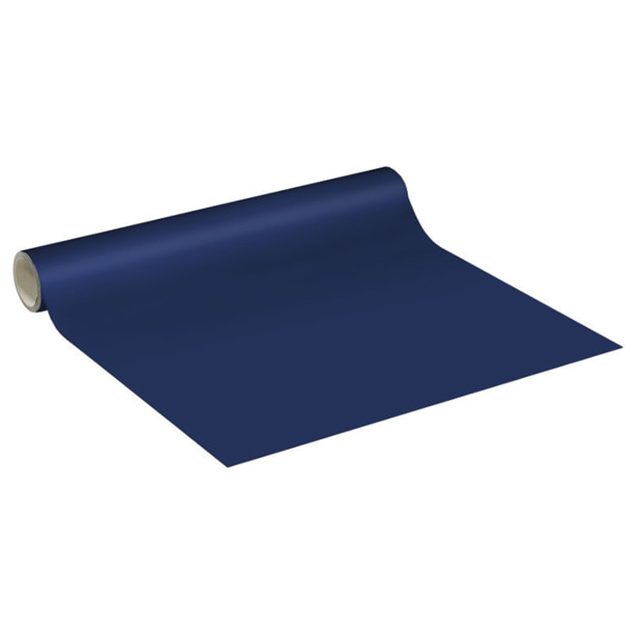 Rouleau adhésif décoratif Vinyle au Mètre - Bleu fonce - Sticker Lavable Imperméable Mur Cuisine Meubles