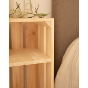Table de chevet en bois massif ton naturel 66x26cm Hauteur: 66 Longueur: 25.5 Largeur: 29.5