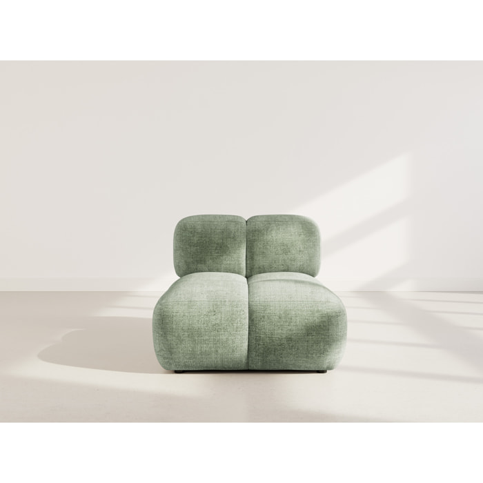 Grace - module d'assise en velours texturé - Vert sauge