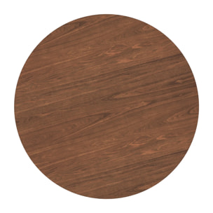 Table ronde 4 personnes en bois foncé D100 cm - Réno