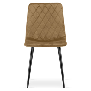 Set di 2 sedie Turin in velluto marrone con gambe nere