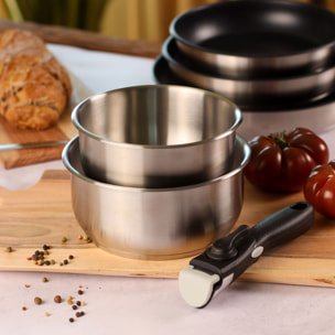 Batterie de cuisine 6 pièces en inox - tous feux IRIS