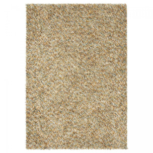 Tapis longs poils shaggy tissé en laine motif faux uni ULYO