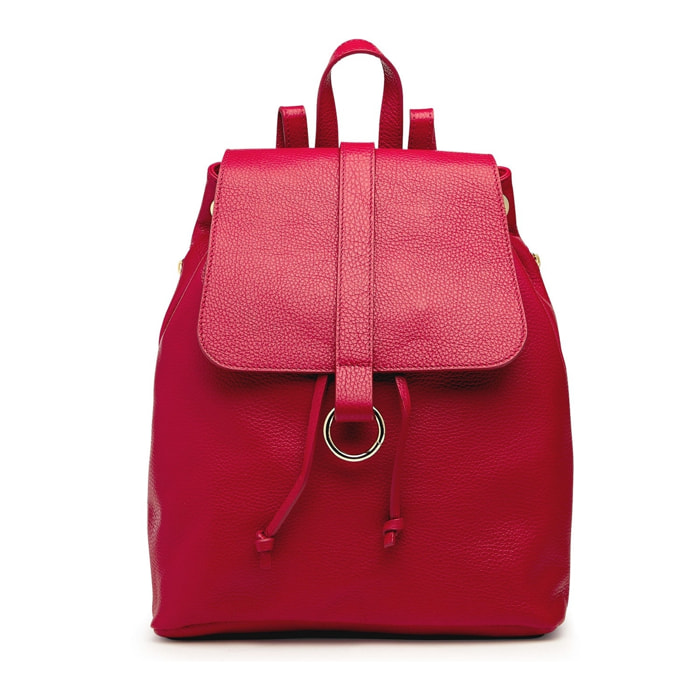 Borse Donna colore Rosso-in pelle Made in Italy 33x36x11cm